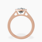 9ct Rose Gold Bezel Set Solitaire Lab Diamond Ring side right image one