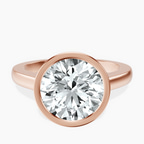 18kt Rose Gold Bezel Set Solitaire Lab Diamond Ring front image
