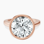 18kt Rose Gold Bezel Set Solitaire Lab Diamond Ring front image
