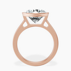 18kt Rose Gold Bezel Set Solitaire Lab Diamond Ring side right image one