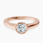 10kt Rose Gold Bezel Set Solitaire Lab Diamond Ring front image