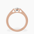 10kt Rose Gold Bezel Set Solitaire Lab Diamond Ring side right image one