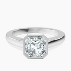 Platinum Bezel Set Solitaire Lab Diamond Ring front image