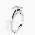 Platinum Bezel Set Solitaire Lab Diamond Ring standing product image one