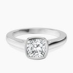 Platinum Bezel Set Solitaire Lab Diamond Ring front image