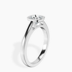 Platinum Bezel Set Solitaire Lab Diamond Ring standing product image one