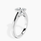 Platinum Bezel Set Solitaire Lab Diamond Ring standing product image one