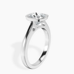 Platinum Bezel Set Solitaire Lab Diamond Ring standing product image one