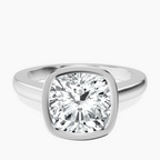 Platinum Bezel Set Solitaire Lab Diamond Ring front image