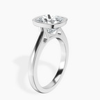 Platinum Bezel Set Solitaire Lab Diamond Ring standing product image one