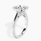 Platinum Bezel Set Solitaire Lab Diamond Ring standing product image one