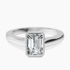 Platinum Bezel Set Solitaire Lab Diamond Ring front image