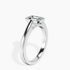 Platinum Bezel Set Solitaire Lab Diamond Ring standing product image one