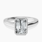 Platinum Bezel Set Solitaire Lab Diamond Ring front image