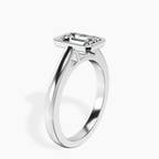 Platinum Bezel Set Solitaire Lab Diamond Ring standing product image one