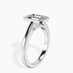 Platinum Bezel Set Solitaire Lab Diamond Ring standing product image one