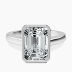 Platinum Bezel Set Solitaire Lab Diamond Ring front image