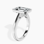 Platinum Bezel Set Solitaire Lab Diamond Ring standing product image one