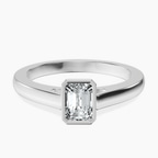 Platinum Bezel Set Solitaire Lab Diamond Ring front image