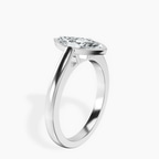 Platinum Bezel Set Solitaire Lab Diamond Ring standing product image one