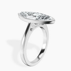 Platinum Bezel Set Solitaire Lab Diamond Ring standing product image one