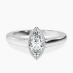 Platinum Bezel Set Solitaire Lab Diamond Ring front image