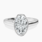 Platinum Bezel Set Solitaire Lab Diamond Ring front image