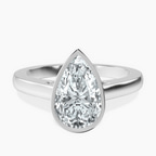 Platinum Bezel Set Solitaire Lab Diamond Ring front image