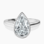 Platinum Bezel Set Solitaire Lab Diamond Ring front image