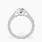 2.81 ct. pear Bezel Solitaire Ring in platinum side right image one