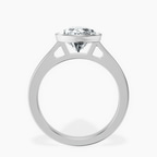 Platinum Bezel Set Solitaire Lab Diamond Ring side right image one