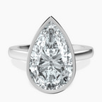 Platinum Bezel Set Solitaire Lab Diamond Ring front image