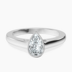 Platinum Bezel Set Solitaire Lab Diamond Ring front image