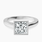 Platinum Bezel Set Solitaire Lab Diamond Ring front image