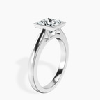 Platinum Bezel Set Solitaire Lab Diamond Ring standing product image one