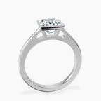 Platinum Bezel Set Solitaire Lab Diamond Ring side right image one