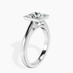 Platinum Bezel Set Solitaire Lab Diamond Ring standing product image one