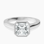 Platinum Bezel Set Solitaire Lab Diamond Ring front image