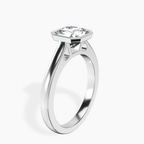 Platinum Bezel Set Solitaire Lab Diamond Ring standing product image one