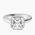 Platinum Bezel Set Solitaire Lab Diamond Ring front image