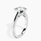 Platinum Bezel Set Solitaire Lab Diamond Ring standing product image one