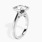 Platinum Bezel Set Solitaire Lab Diamond Ring standing product image one