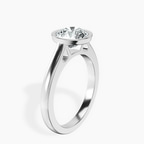 14ct White Gold Bezel Set Solitaire Lab Diamond Ring standing product image one