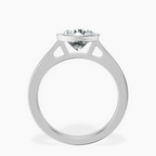 14ct White Gold Bezel Set Solitaire Lab Diamond Ring side right image one