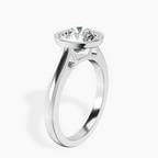 2.82 ct. round Bezel Solitaire Ring in 18kt white gold standing product image one