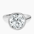 Platinum Bezel Set Solitaire Lab Diamond Ring front image