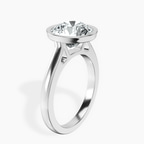 Platinum Bezel Set Solitaire Lab Diamond Ring standing product image one