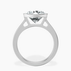 Platinum Bezel Set Solitaire Lab Diamond Ring side right image one