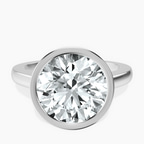 Platinum Bezel Set Solitaire Lab Diamond Ring front image
