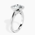 Platinum Bezel Set Solitaire Lab Diamond Ring standing product image one